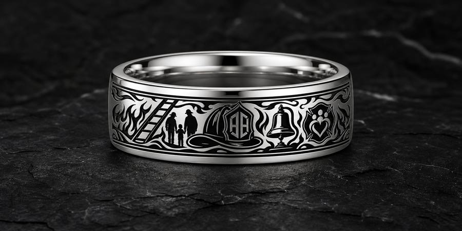 Firefighter Dad Ring Story: Courage came home. ring mockup