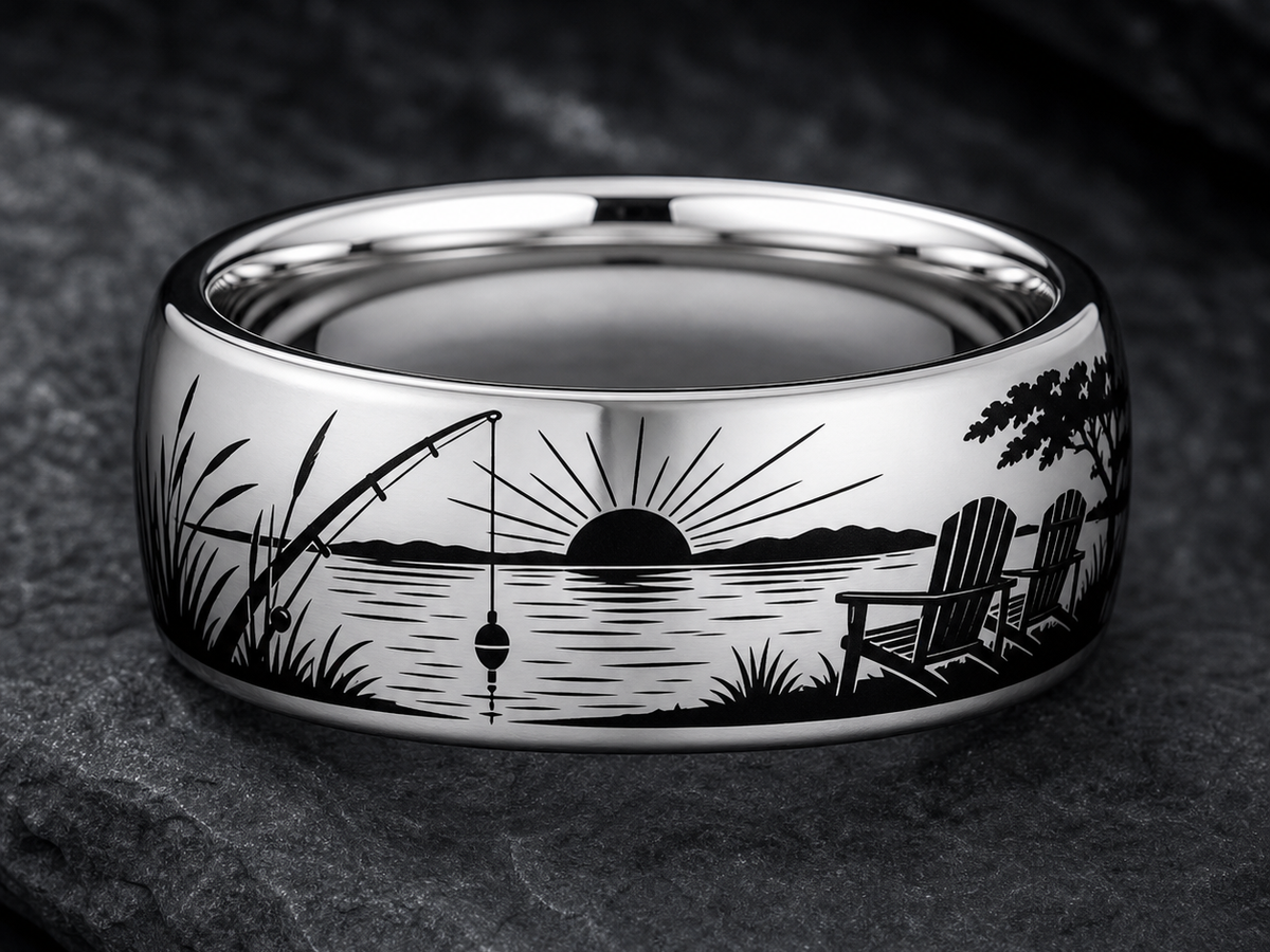Fishing Father Ring Story: Patience became our language. ring mockup