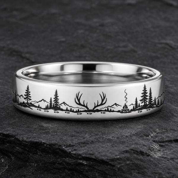 Hunter Father Ring Story: The woods remember us. ring mockup
