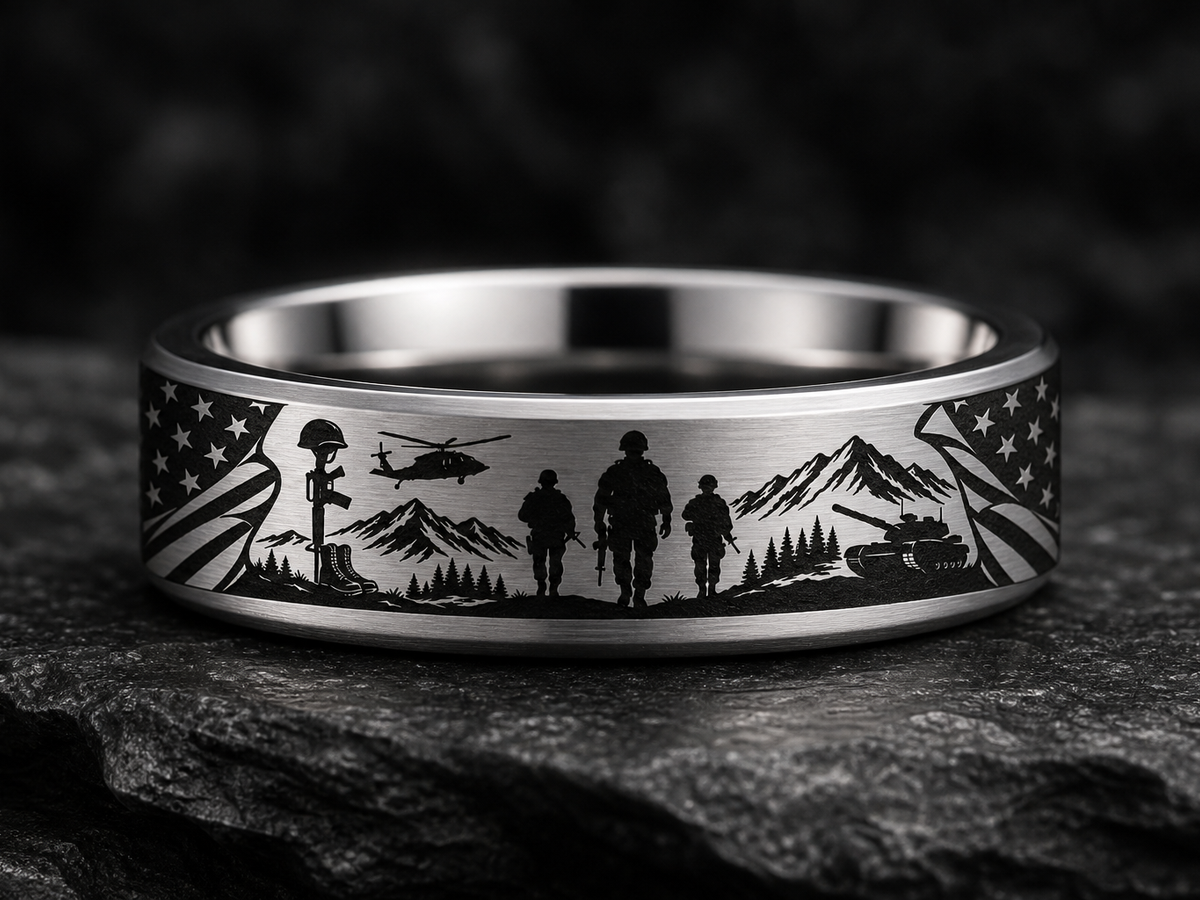 Veteran Father Ring Story: He stood so we could stand. ring mockup
