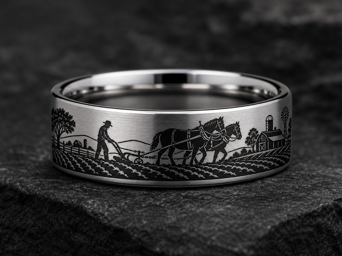 Farmer Grandfather Ring Story: He planted hope. ring mockup