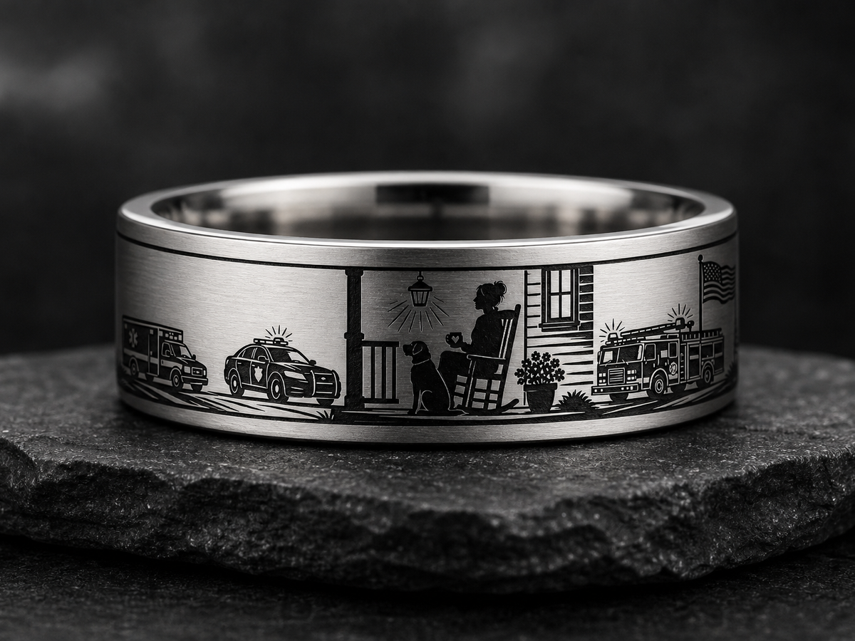 First Responder Wife Ring Story: She kept us steady. ring mockup